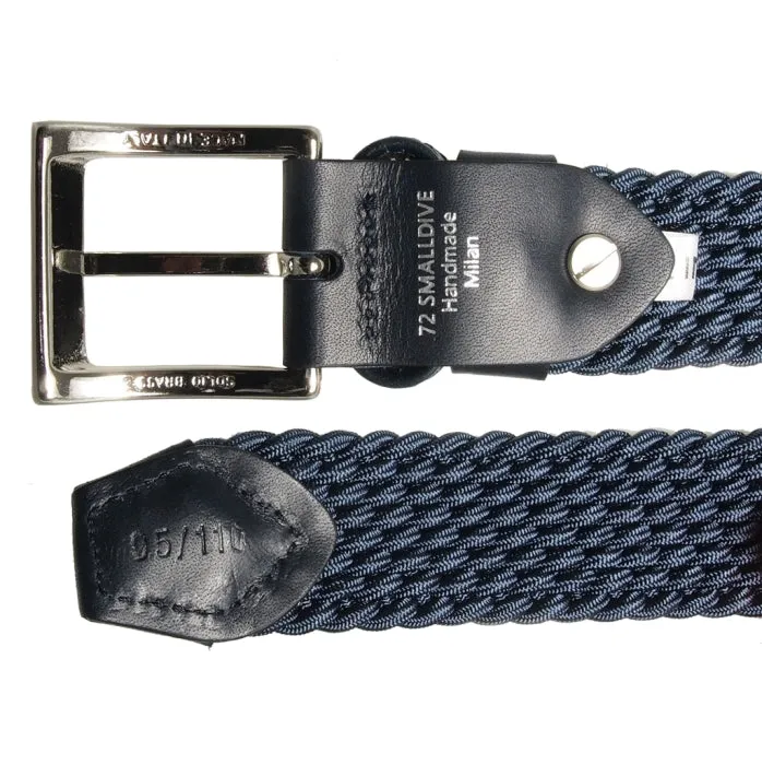 30 mm Leather-Trimmed Viscose Belt Airforce-Blue