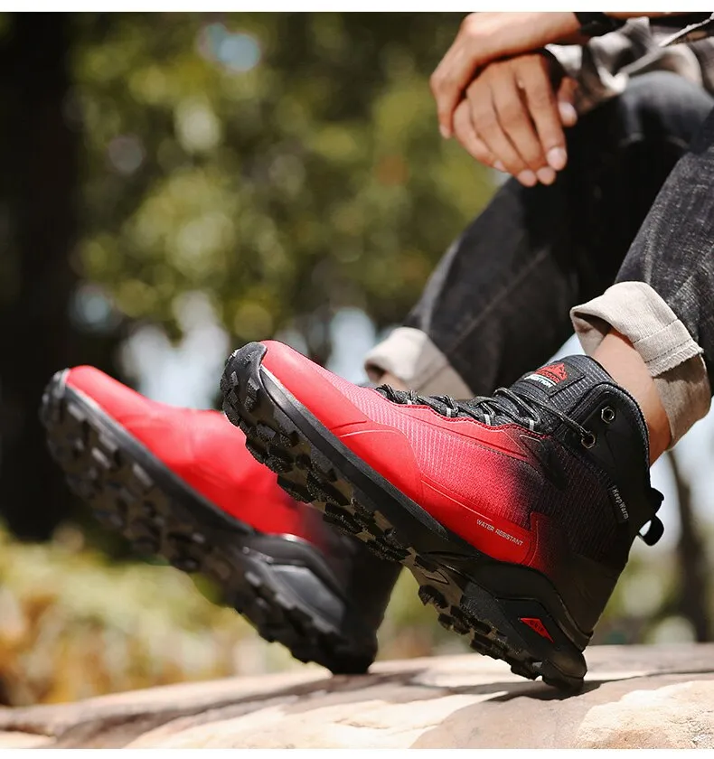 Men Snow Boots Waterproof Leather Sneakers Warm Plush High Quality Outdoor Hiking Boot - MSWRB50416