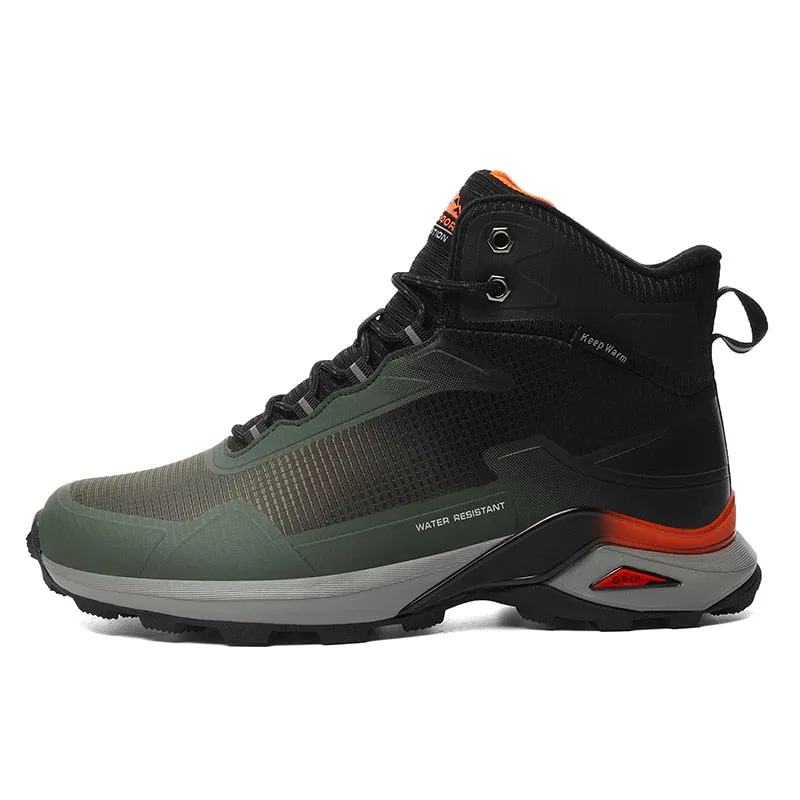Men Snow Boots Waterproof Leather Sneakers Warm Plush High Quality Outdoor Hiking Boot - MSWRB50416