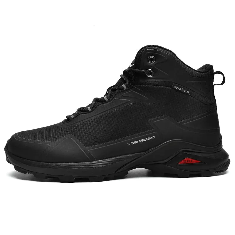 Men Snow Boots Waterproof Leather Sneakers Warm Plush High Quality Outdoor Hiking Boot - MSWRB50416