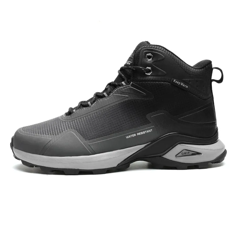 Men Snow Boots Waterproof Leather Sneakers Warm Plush High Quality Outdoor Hiking Boot - MSWRB50416