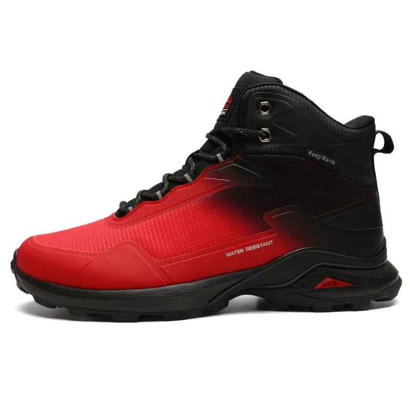Men Snow Boots Waterproof Leather Sneakers Warm Plush High Quality Outdoor Hiking Boot - MSWRB50416