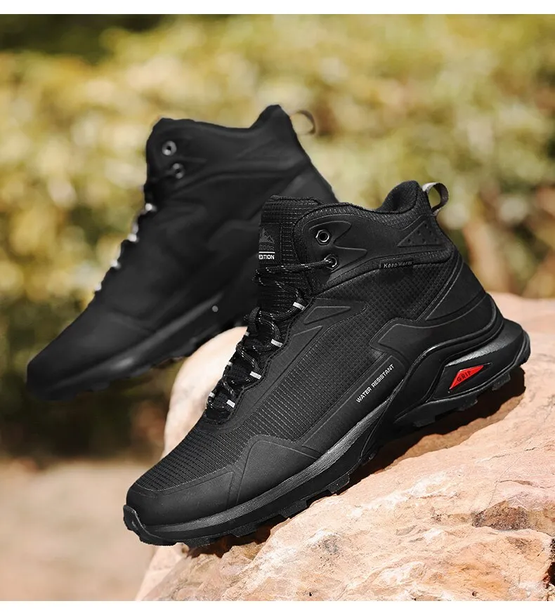 Men Snow Boots Waterproof Leather Sneakers Warm Plush High Quality Outdoor Hiking Boot - MSWRB50416