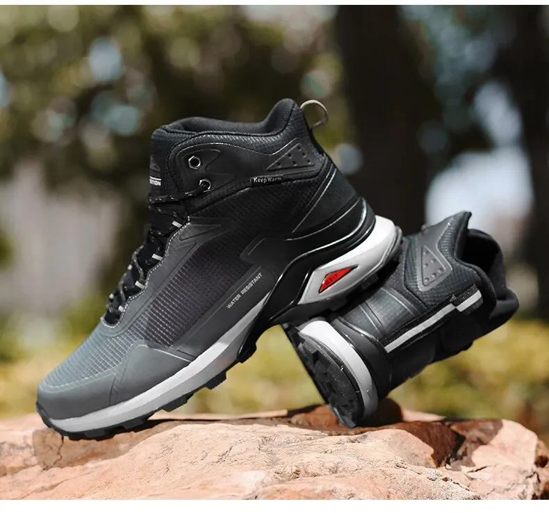 Men Snow Boots Waterproof Leather Sneakers Warm Plush High Quality Outdoor Hiking Boot - MSWRB50416