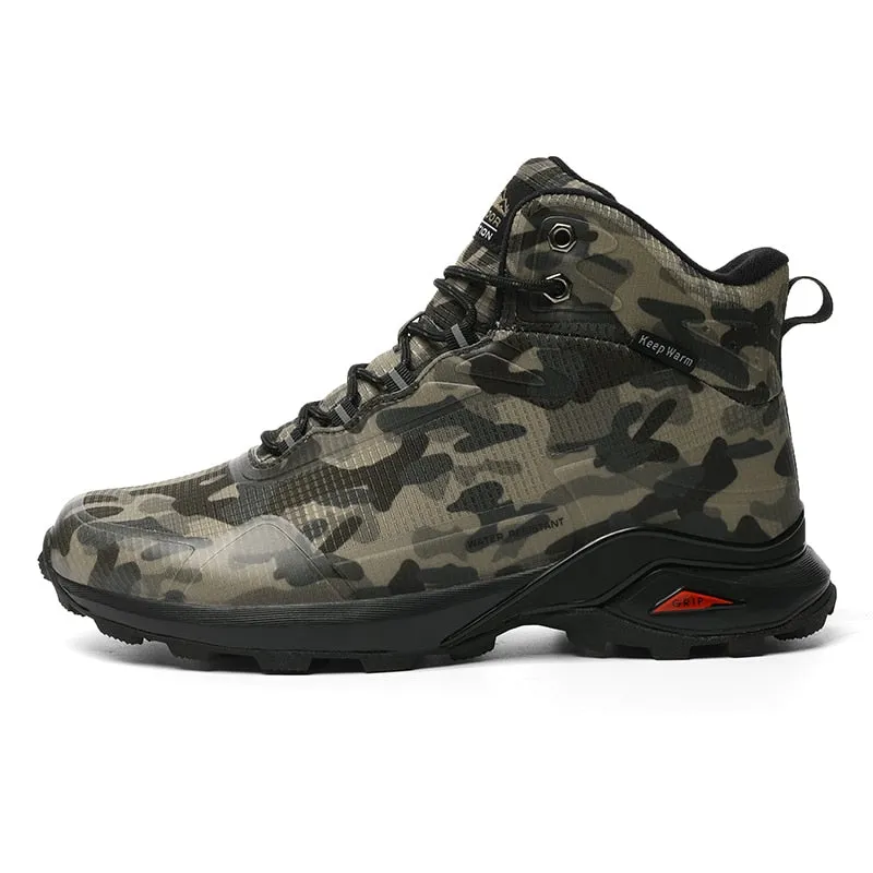 Men Snow Boots Waterproof Leather Sneakers Warm Plush High Quality Outdoor Hiking Boot - MSWRB50416