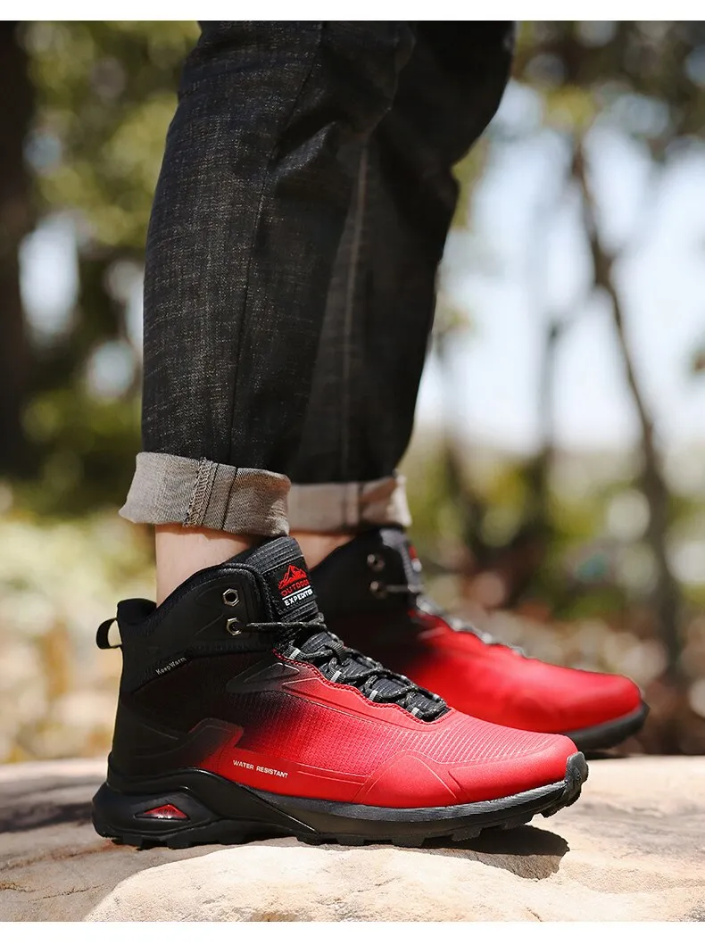 Men Snow Boots Waterproof Leather Sneakers Warm Plush High Quality Outdoor Hiking Boot - MSWRB50416