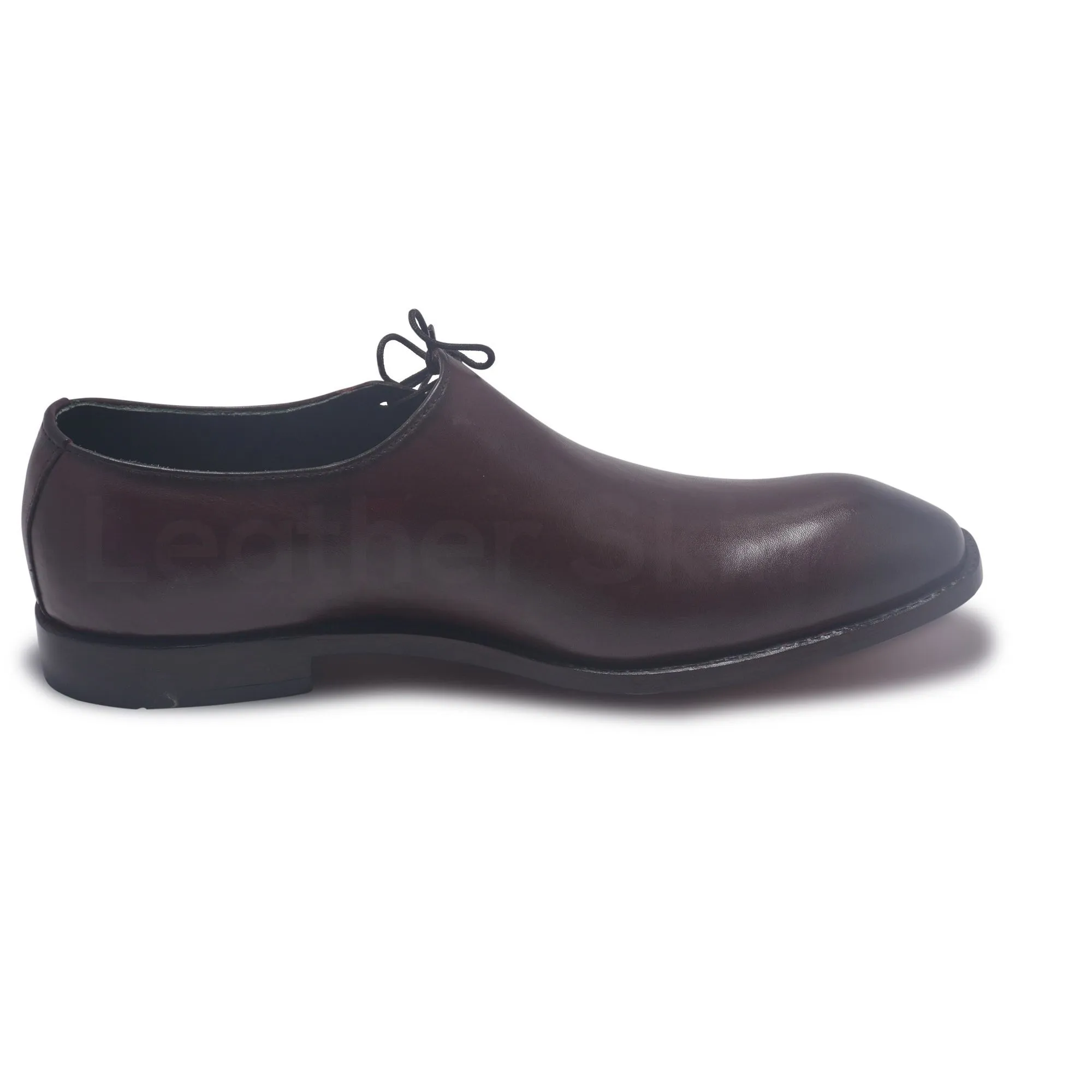 Men Two Tone Leather Shoes with Unique Lacing Closure