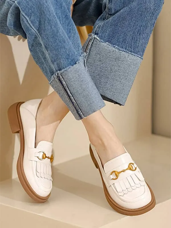 Patent Leather Casual Square Toe&Loafers