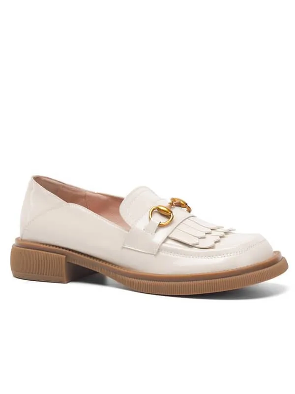 Patent Leather Casual Square Toe&Loafers