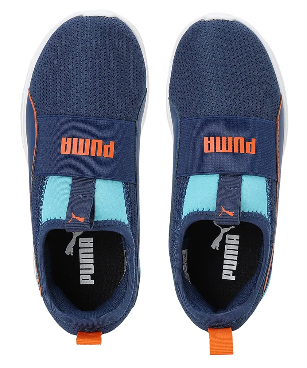 Puma Unisex-Kid Hobbes Pre-School New Navy-Blue Atoll-Vibrant Orange Sneaker - 2UK (39187301)