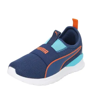 Puma Unisex-Kid Hobbes Pre-School New Navy-Blue Atoll-Vibrant Orange Sneaker - 2UK (39187301)