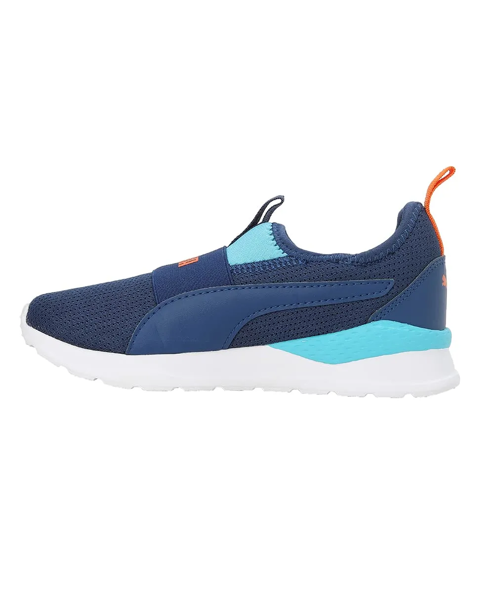 Puma Unisex-Kid Hobbes Pre-School New Navy-Blue Atoll-Vibrant Orange Sneaker - 2UK (39187301)