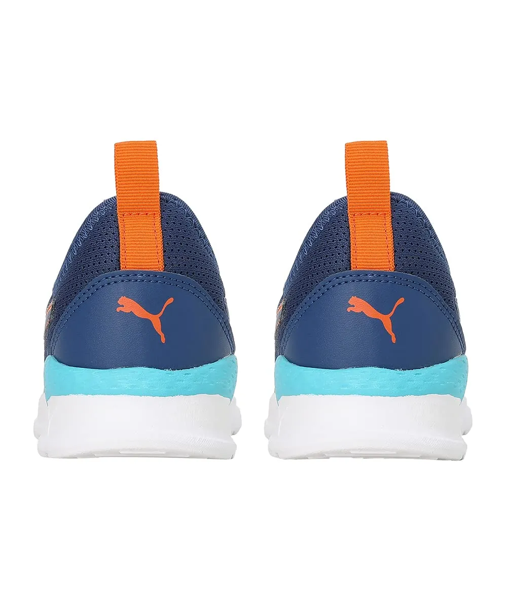 Puma Unisex-Kid Hobbes Pre-School New Navy-Blue Atoll-Vibrant Orange Sneaker - 2UK (39187301)