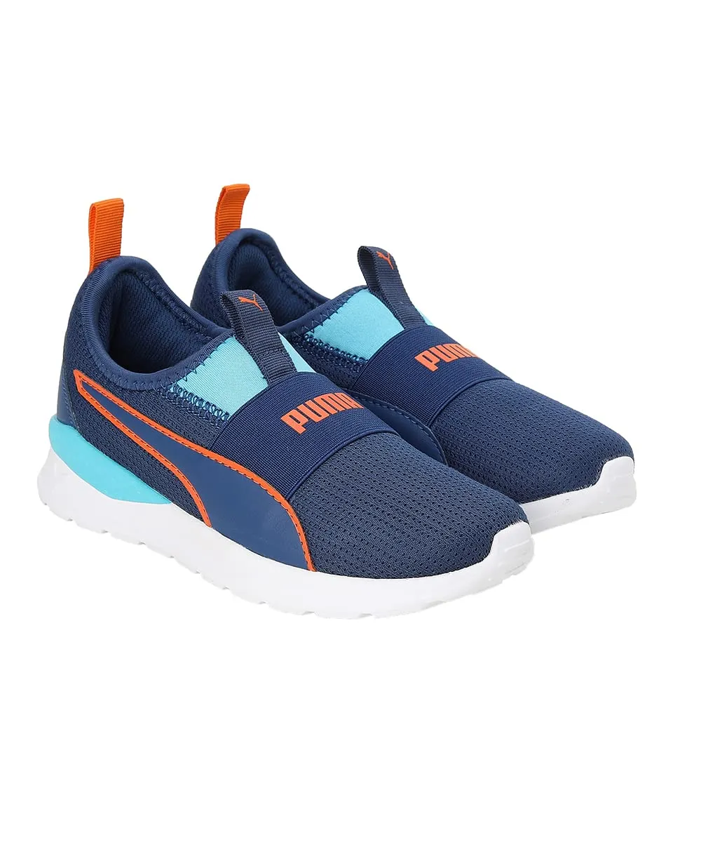Puma Unisex-Kid Hobbes Pre-School New Navy-Blue Atoll-Vibrant Orange Sneaker - 2UK (39187301)