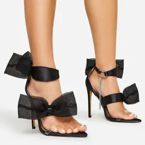 Purpdrank - Women Sandals High Heels Stripper Shoes For Women Heels Sandals Summer Sandalias Mujer Bowknot High-heeled Summer Footwear