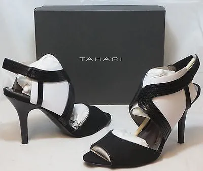 TAHARI Women's Laine High-Heeled Sandal - Black 6.5M