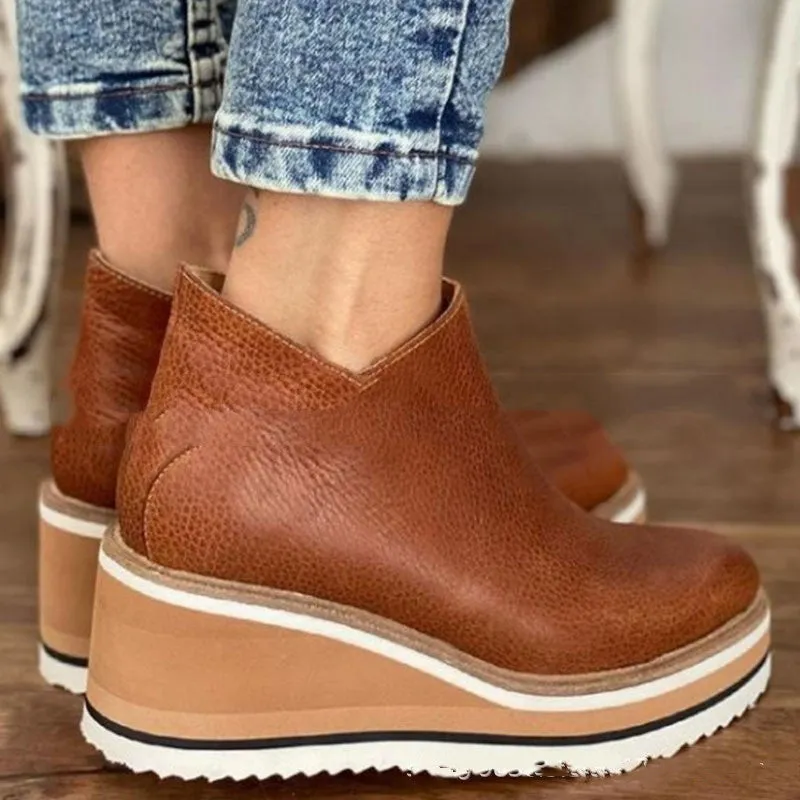 Women's Flat Zipper Ankle Boot